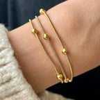 Stainless Steel Double Chain Ball Single Bracelet