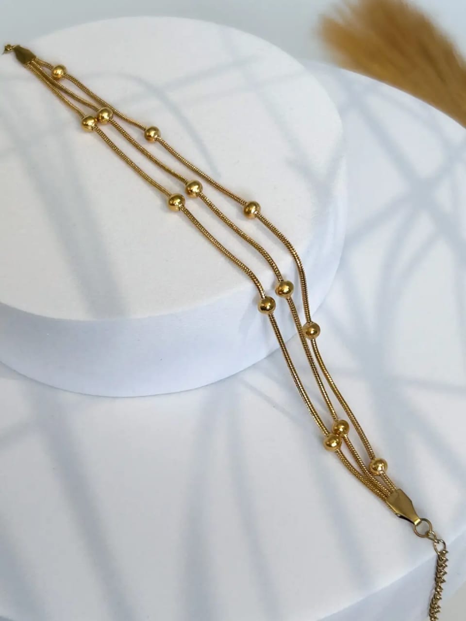 Stainless Steel Double Chain Ball Single Bracelet